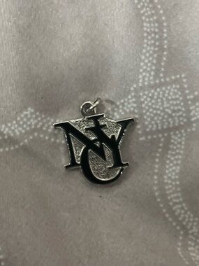 ⭐️ 10-4-$10- Silver Monogram Pendant Charm - Black Accents